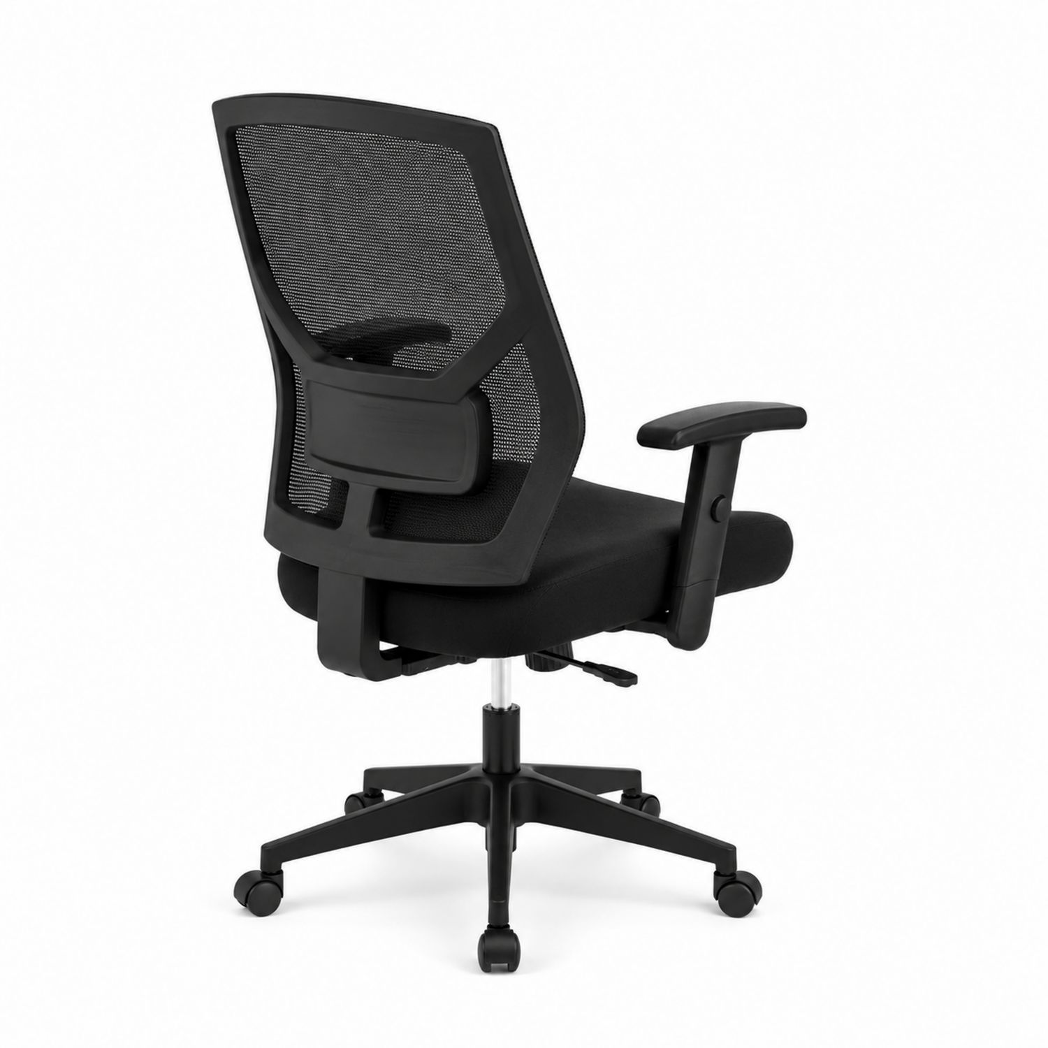 Bürostuhl aus Polyestergewebe mit Netzrücken Schwarz