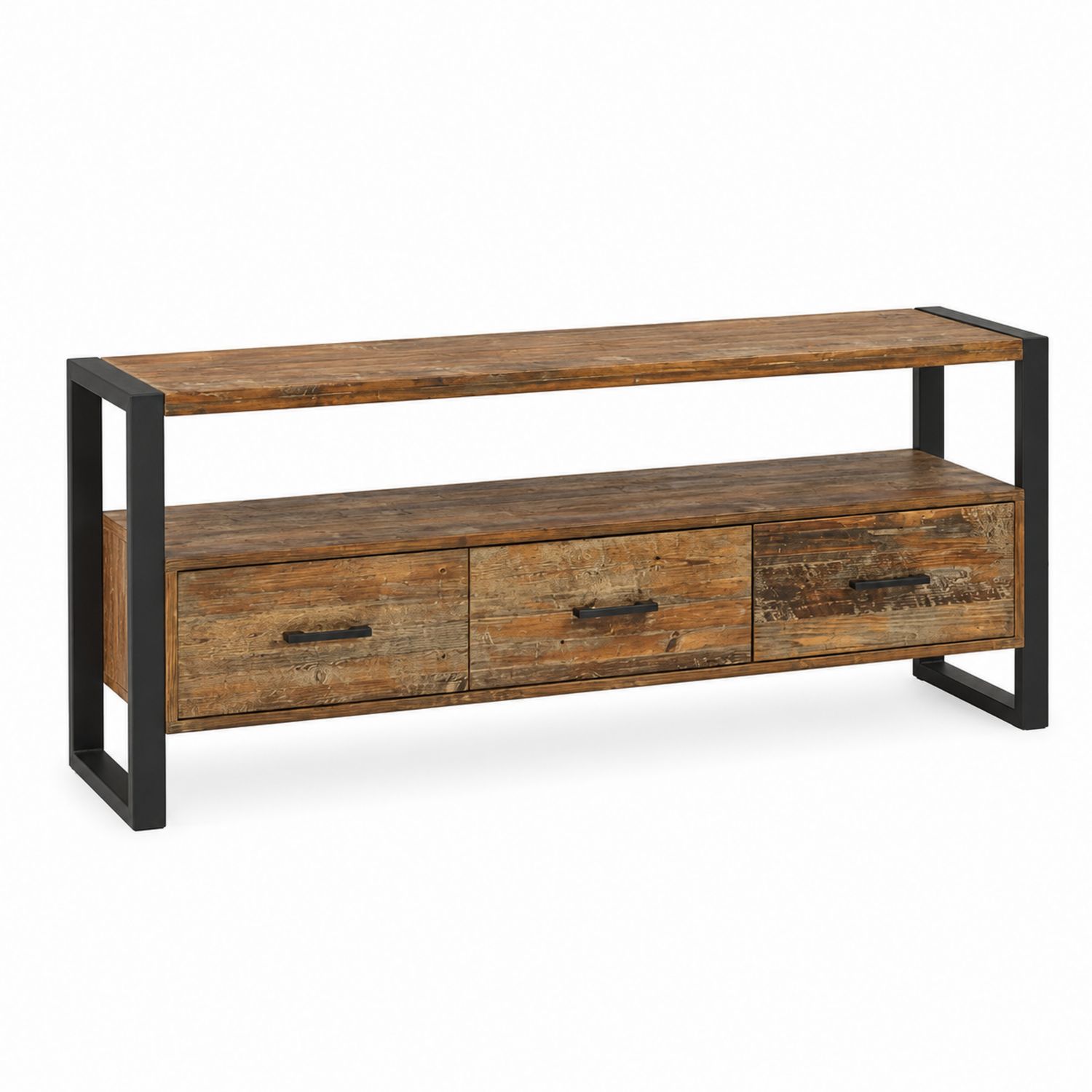 TV-Schrank aus Teakholz mit Metallrahmen