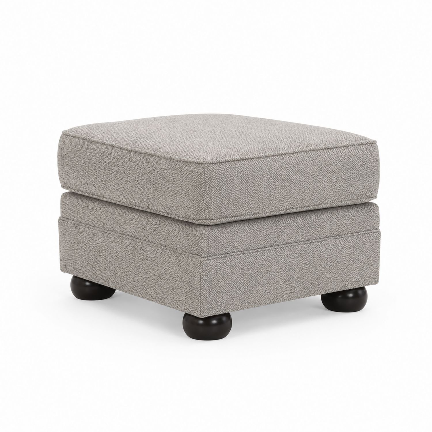 Hocker Quadrat 40x40x45 cm Textil Hellgrau
