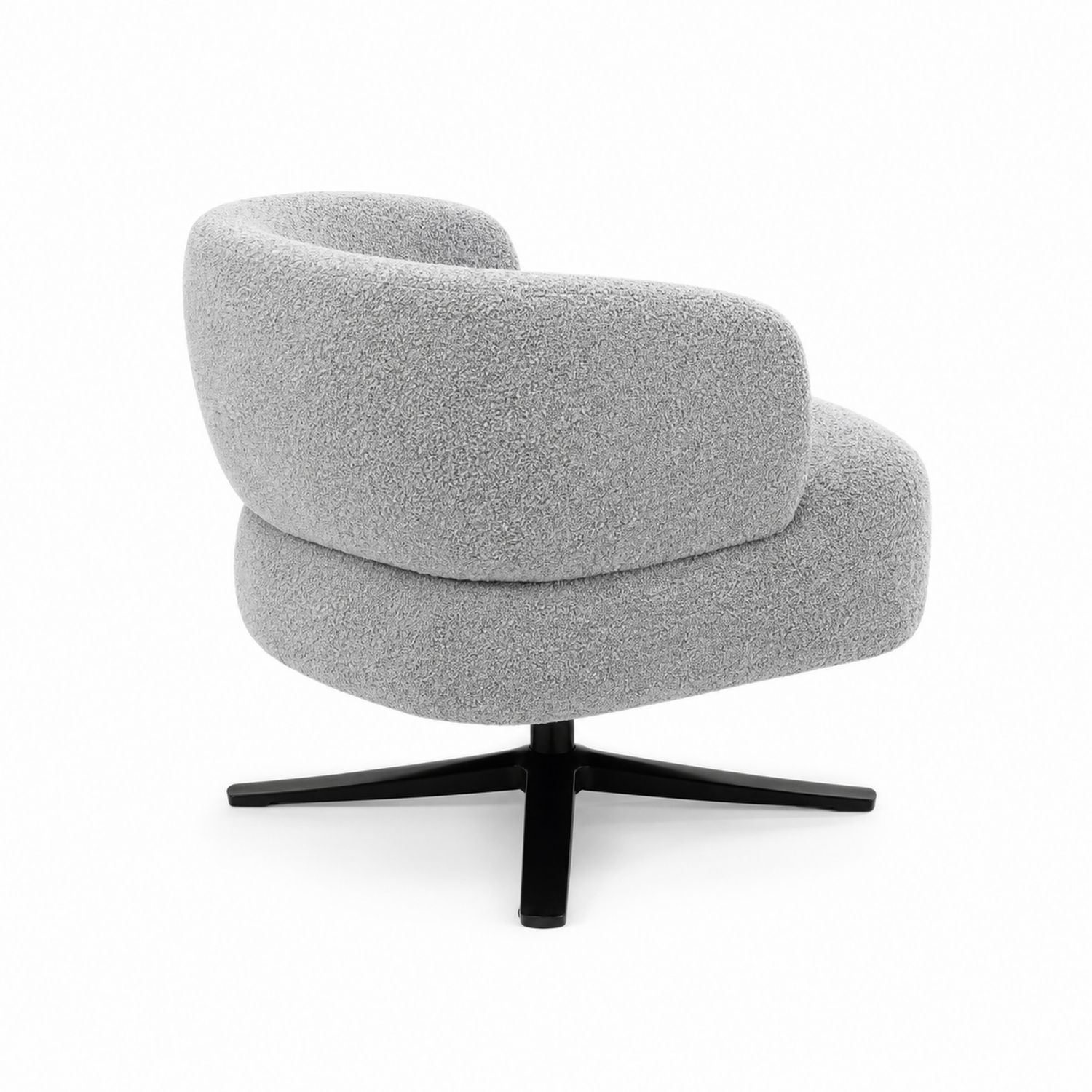 Drehsessel aus Bouclé-Stoff Grau