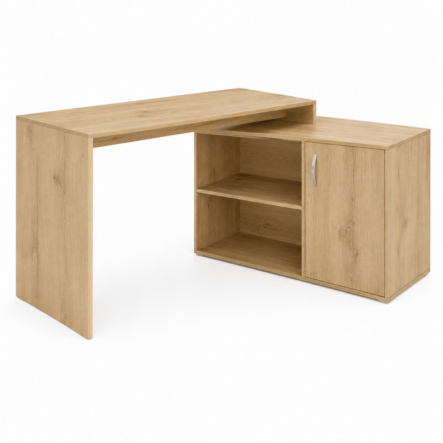 Eckschreibtisch L-Form Spanplatte Eiche Hell
