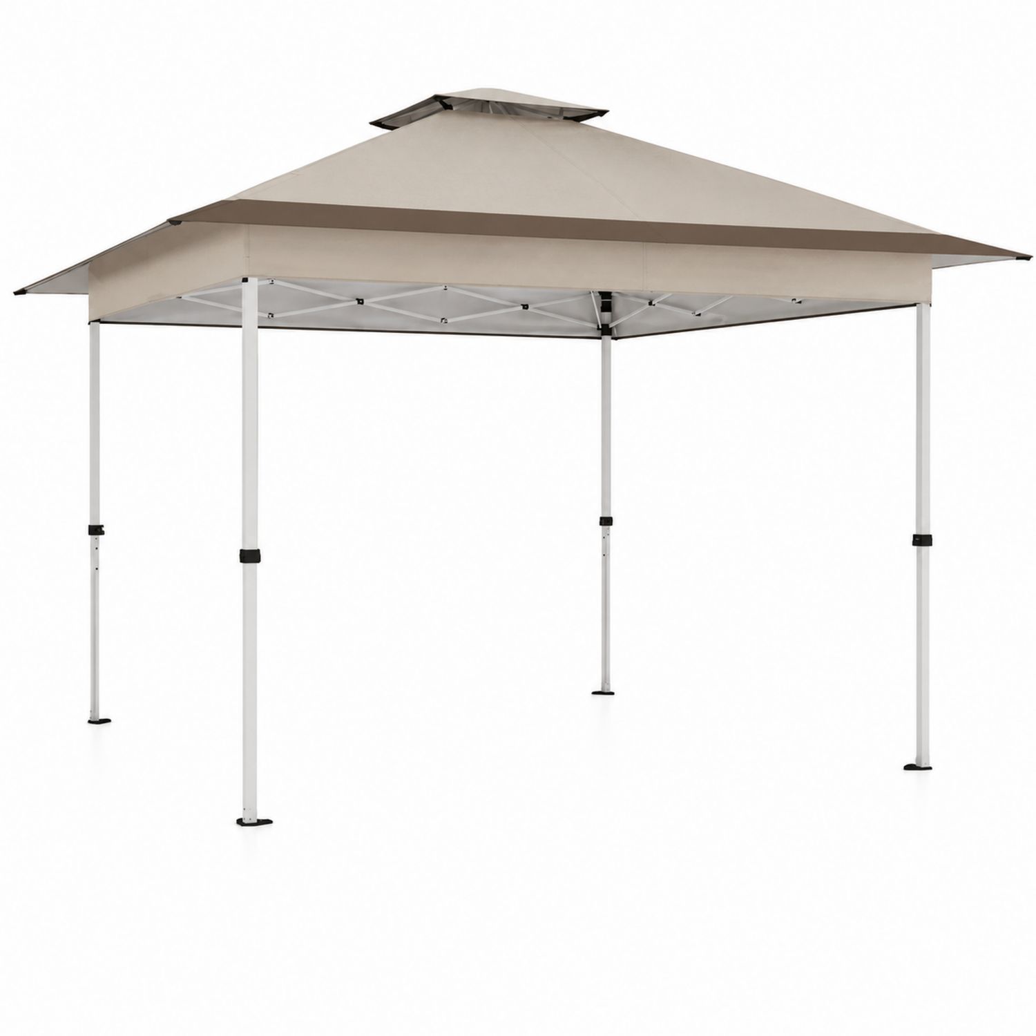 Pavillon 3x3m Aluminium Polyestergewebe Beige