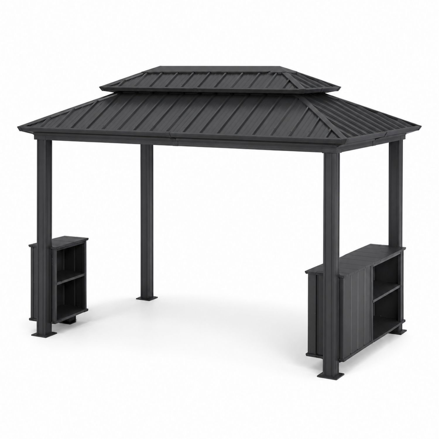 Metall Pavillon, Rechteckig, 400x300 cm, Dunkelgrau
