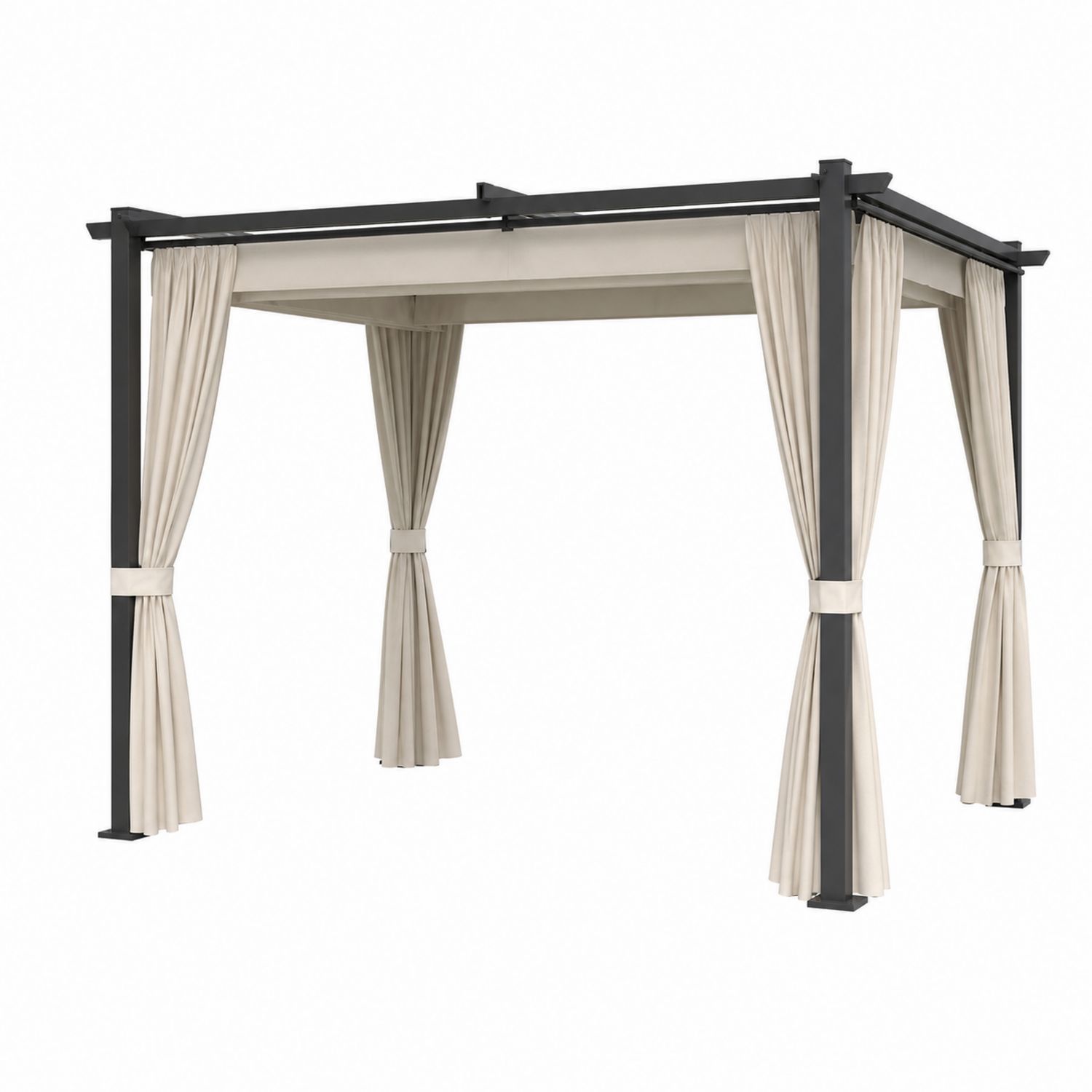 Rechteckiger Gartenpavillon 300x400cm Aluminium Beige