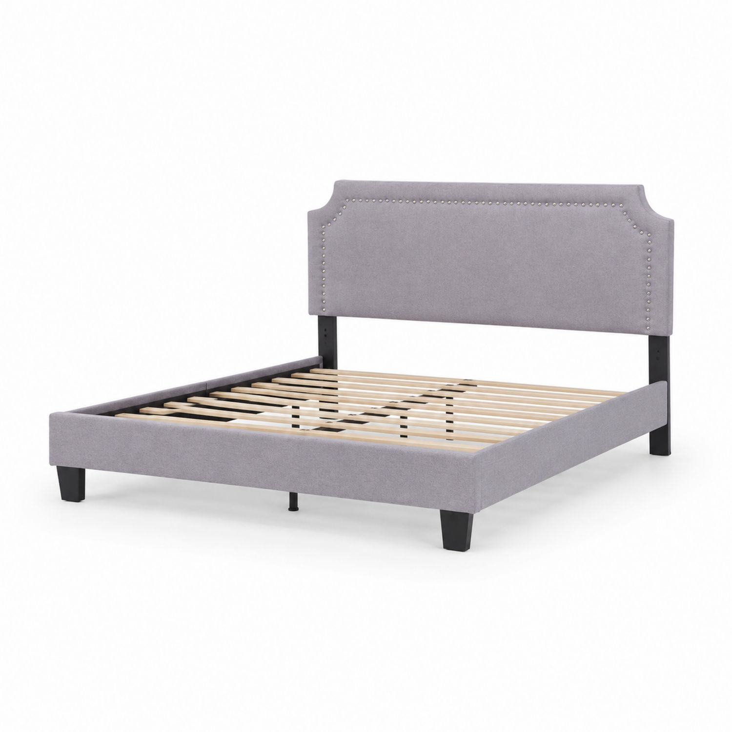 Polsterbett mit Kopfteil 200cm x 160cm Stoff Grau