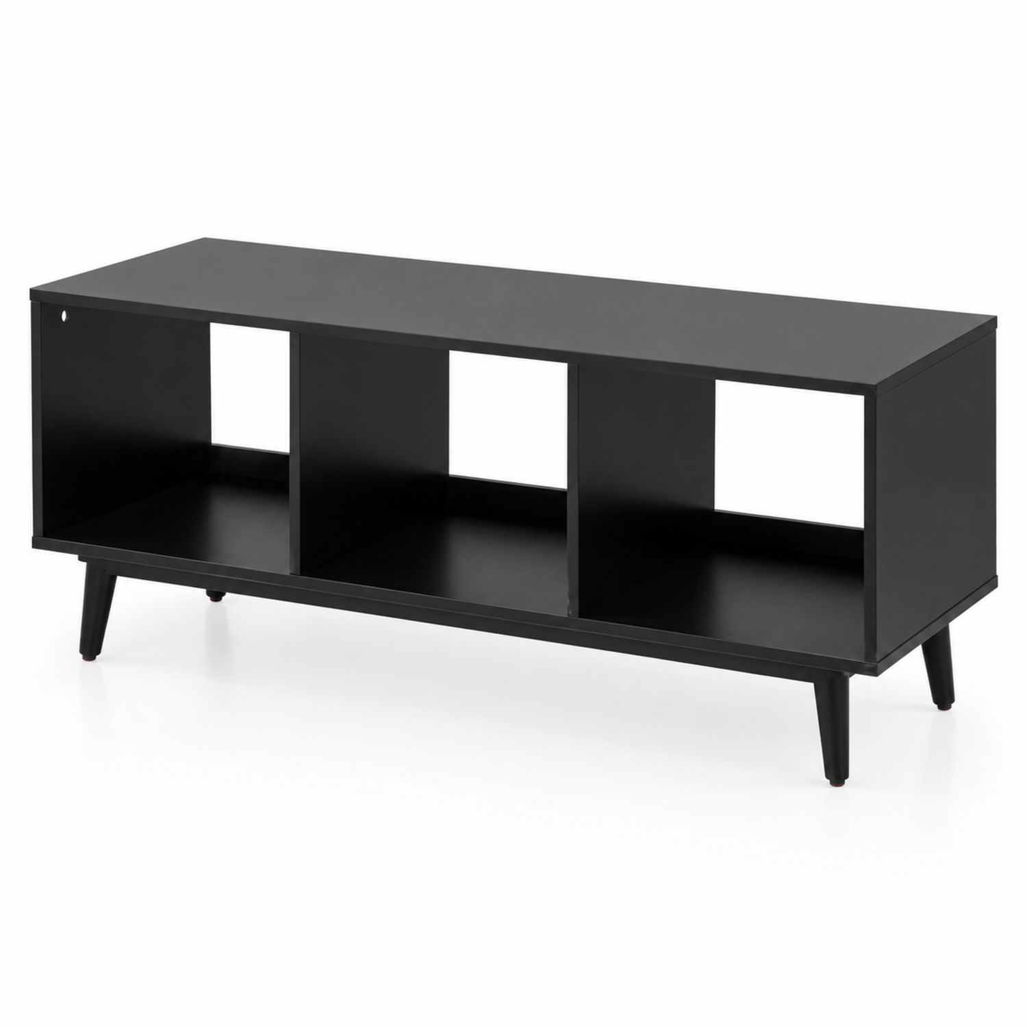TV-Schrank aus MDF mit Stahlbeinen Schwarz