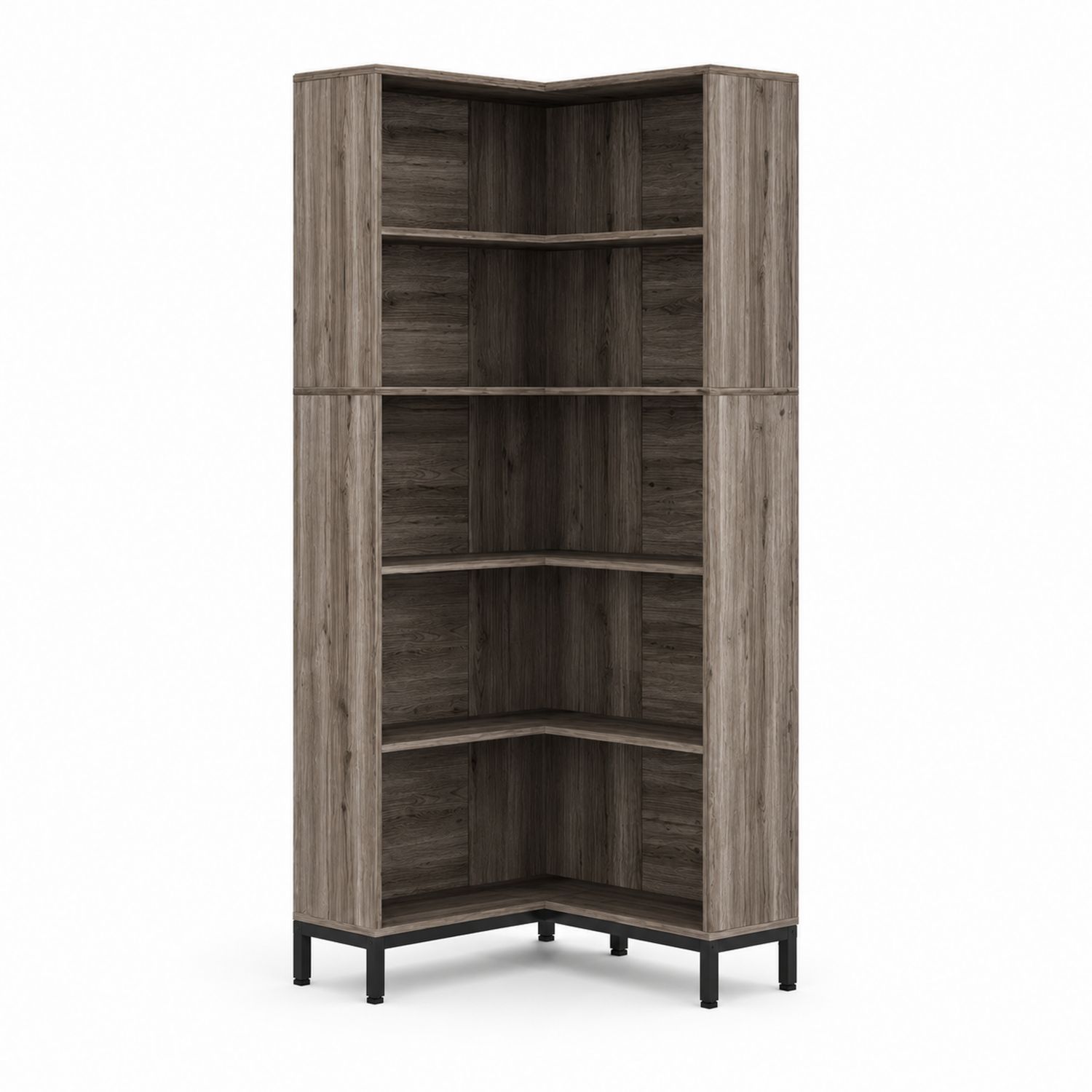 Eckbücherregal MDF mit Holzfurnier 180 cm