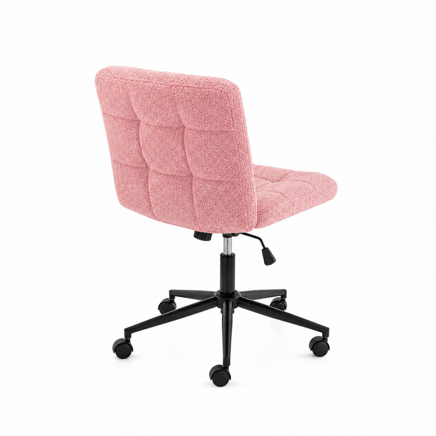 Drehstuhl mit Bouclé-Stoff Rosa, höhenverstellbar