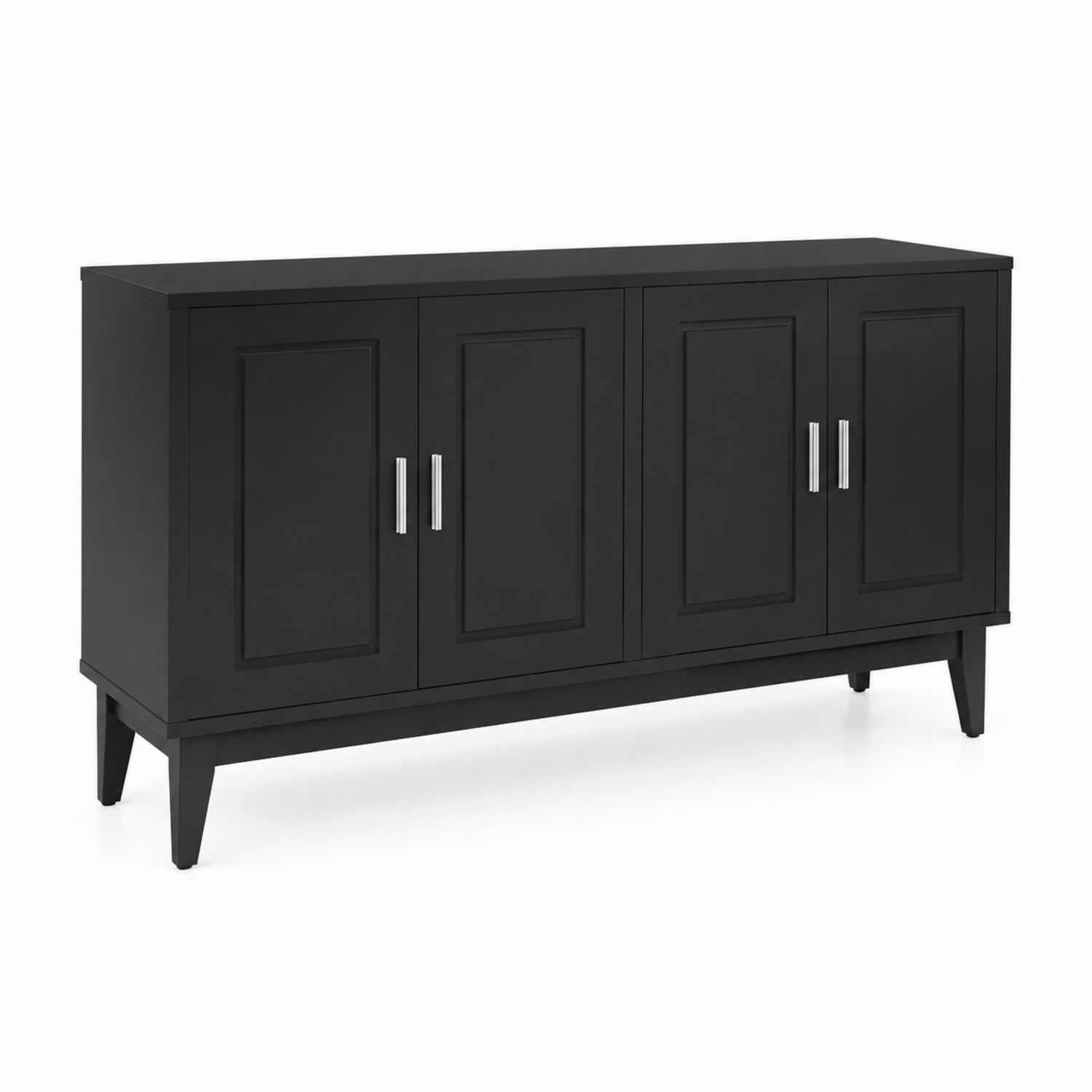 Sideboard mit vier Türen aus MDF Schwarz
