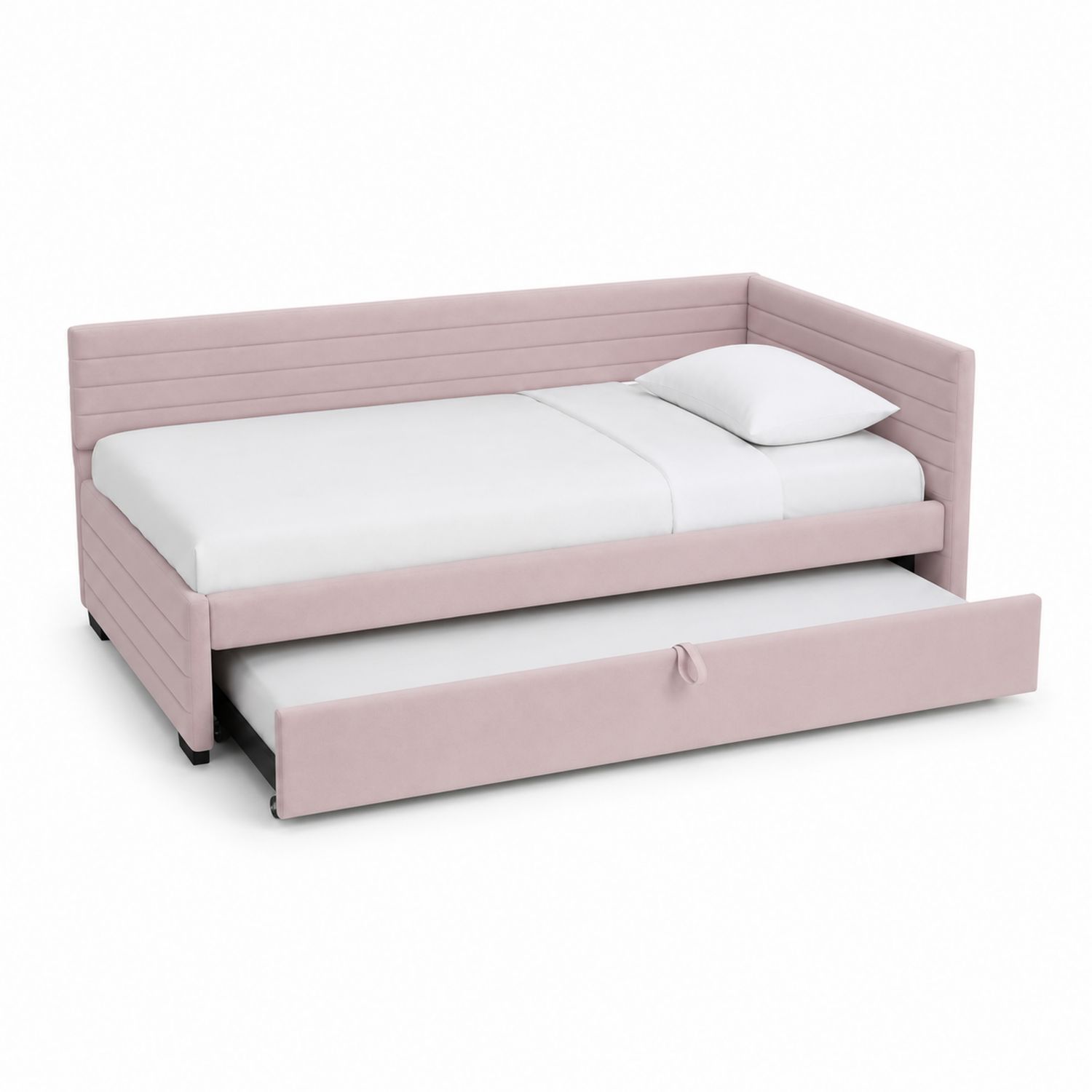 Tagesbett mit ausziehbarem Bettkasten Samt Rosa 200x90cm