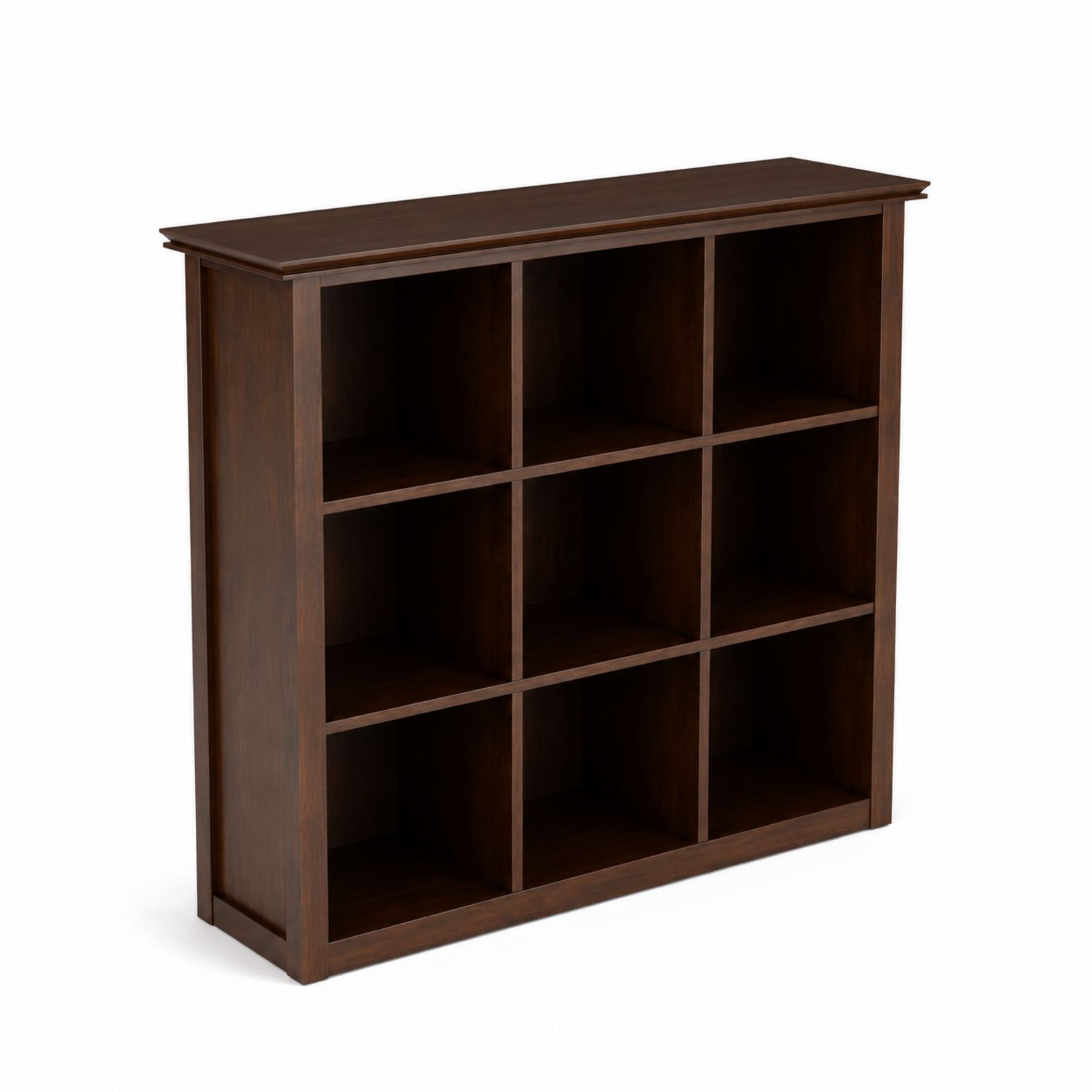 Bücherregal Holz 9 Fächer Dunkelbraun