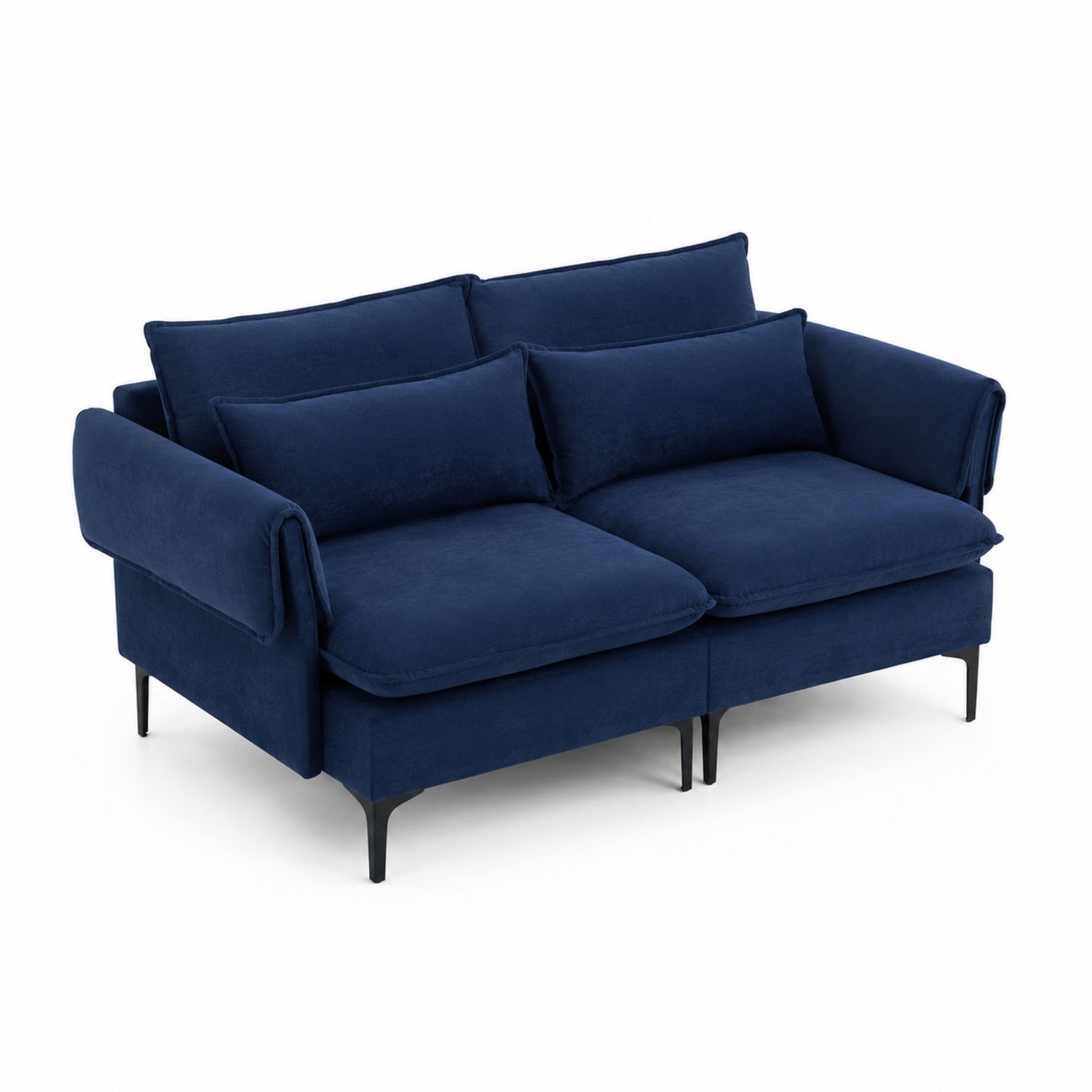 3-Sitzer Sofa Samt Dunkelblau