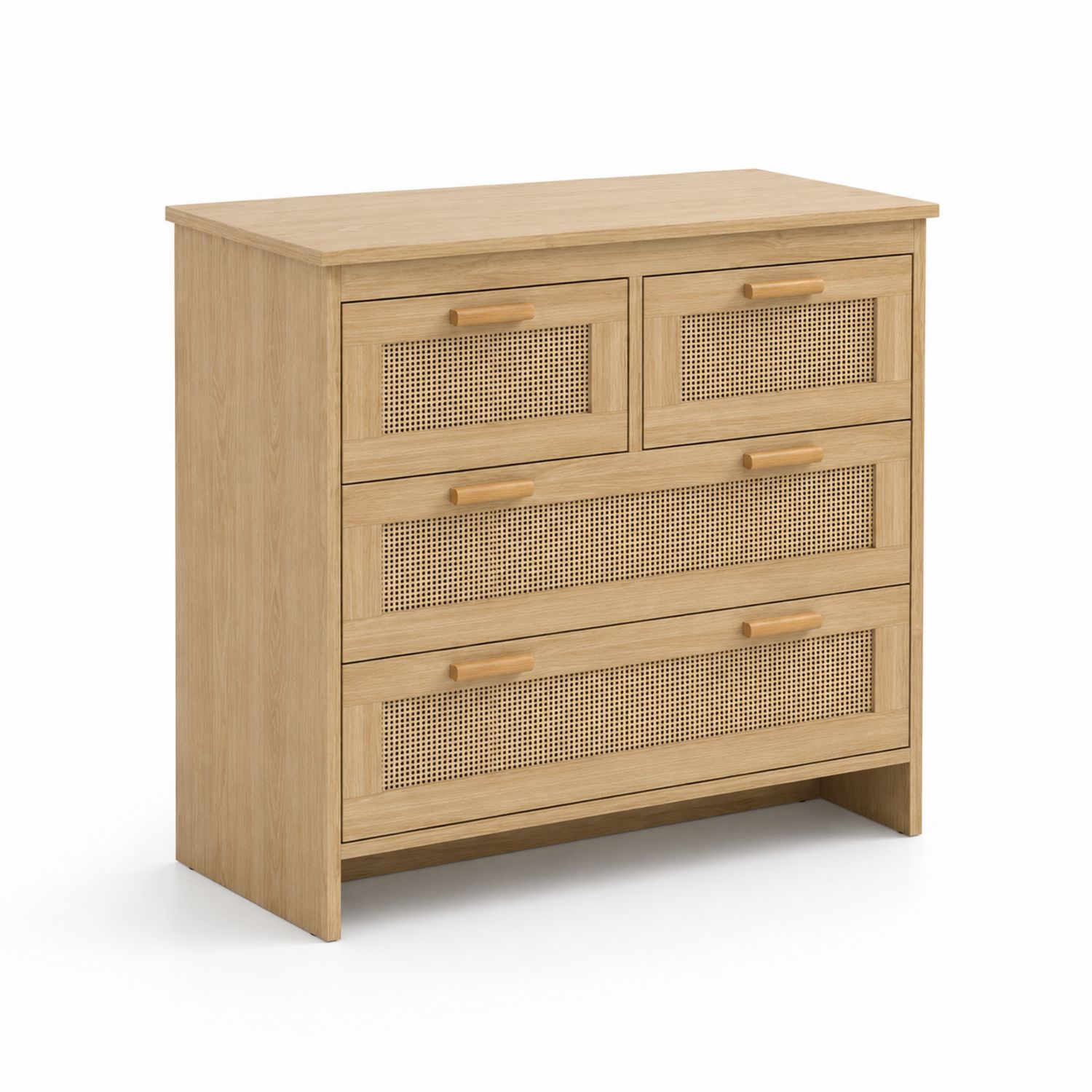 Kommode aus Eichenholz und Rattan 80x40x90cm