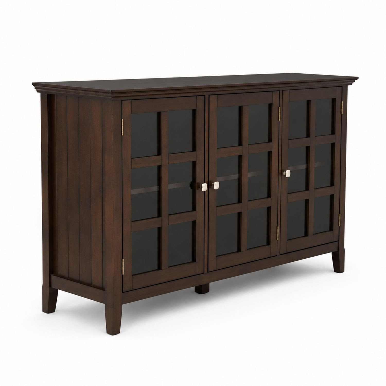 Sideboard mit Glastüren aus Holz Dunkelbraun 150x40x90 cm