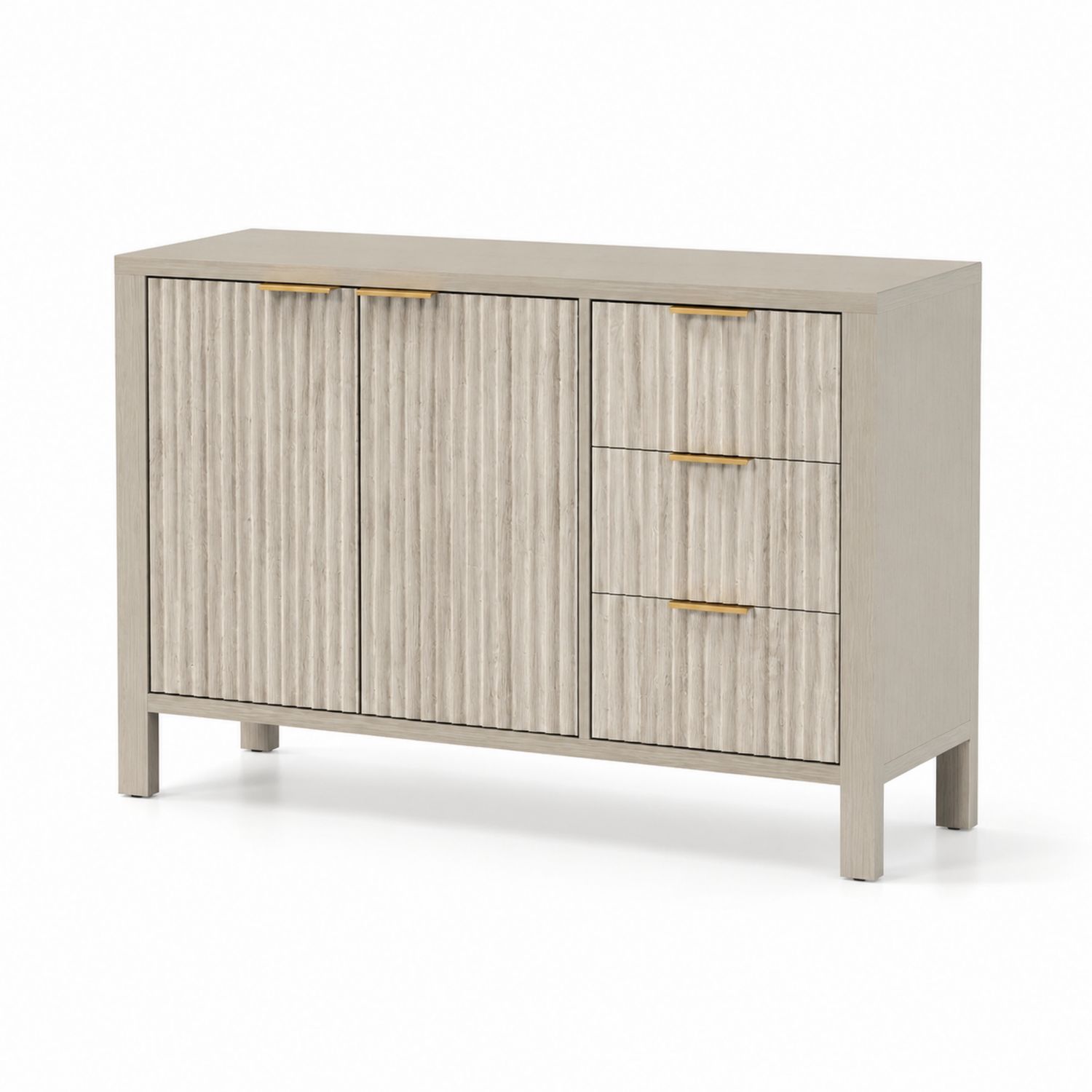 Credenza in Legno con 2 Ante e 3 Cassetti Grigio-Lumveron