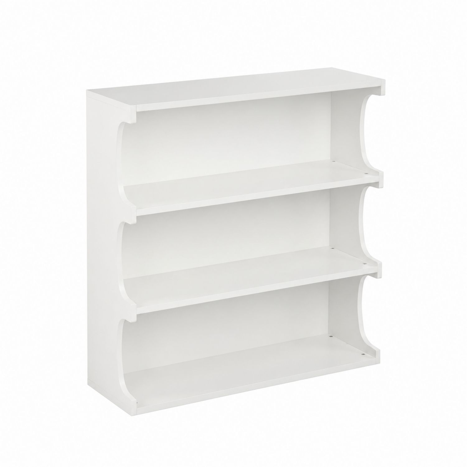 Scaffale Libreria in MDF Verniciato Bianco 3 Ripiani-Lumveron