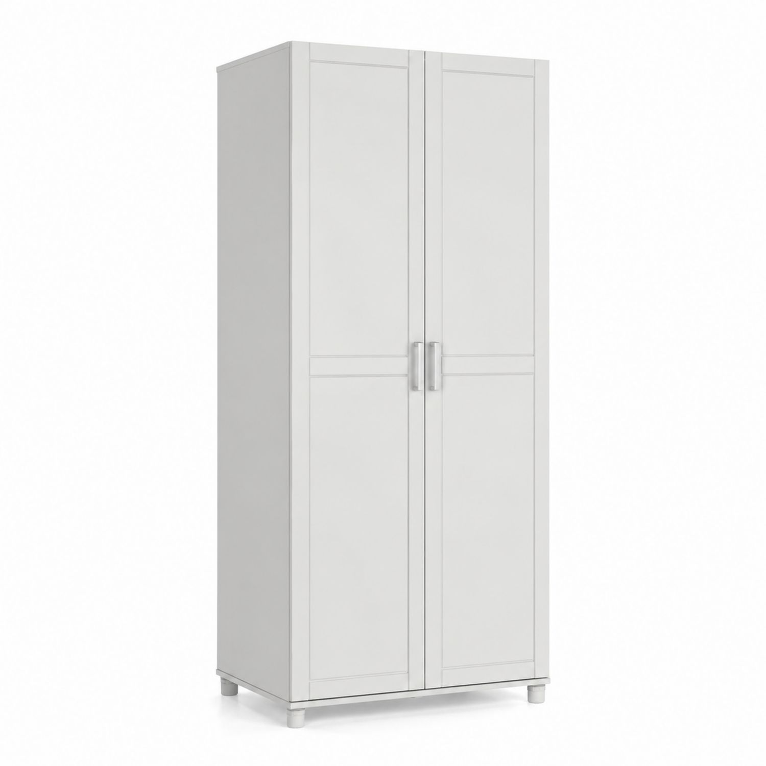 Armadio contenitore a due ante in MDF Bianco 180x80x40 cm-Lumveron