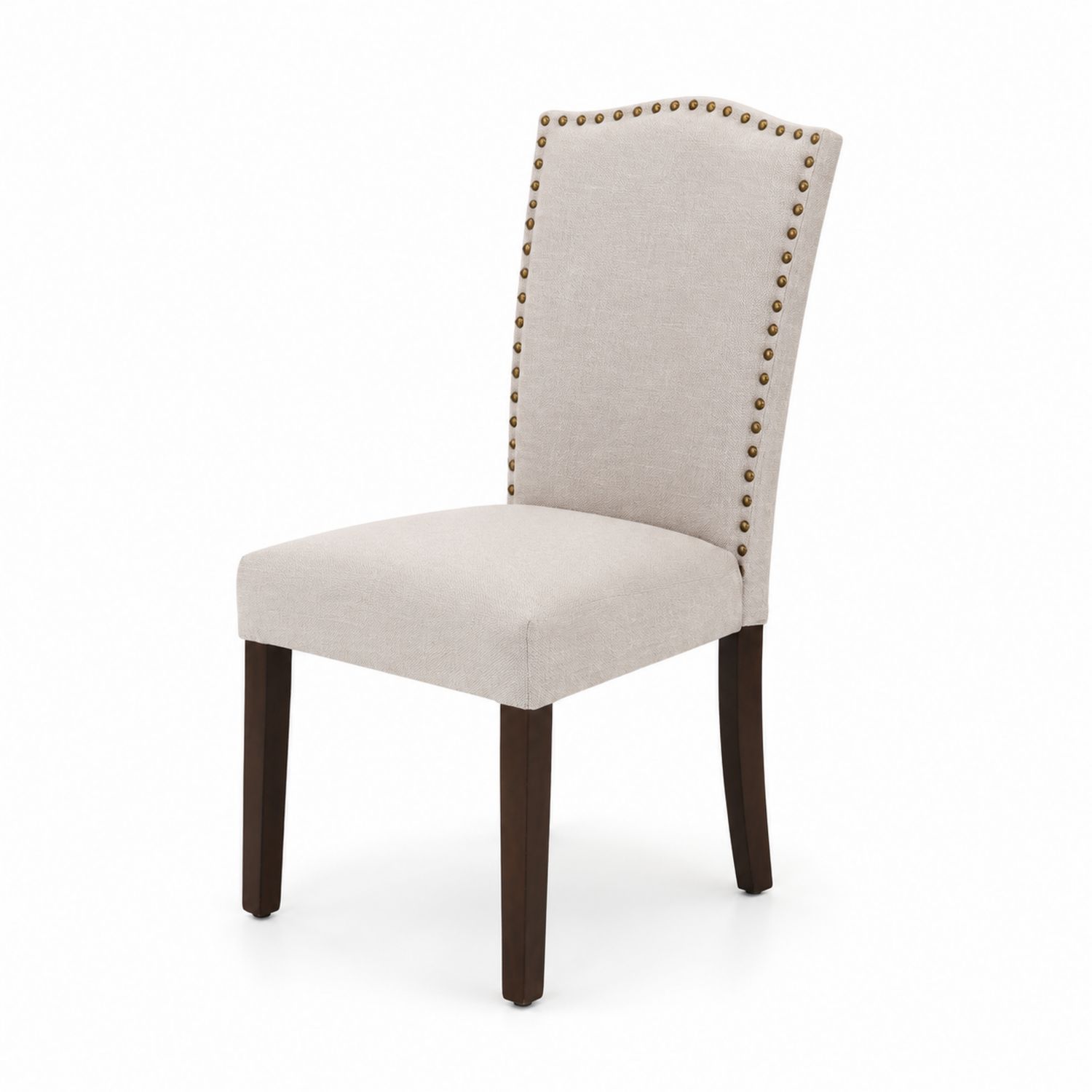 Sedia da pranzo in legno e lino beige-Lumveron