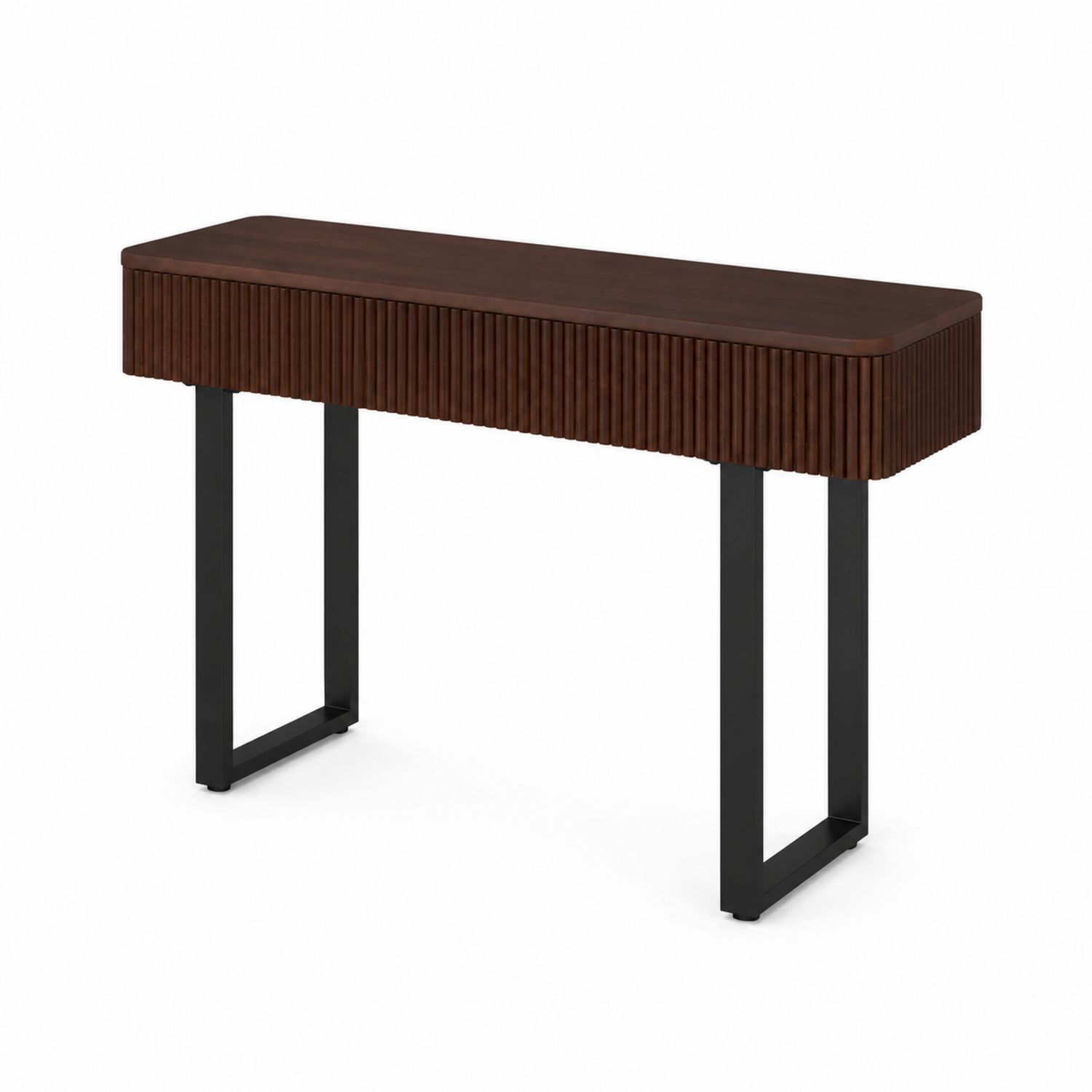 Tavolo Consolle Rettangolare in Legno e Metallo 120x30x76 cm-Lumveron