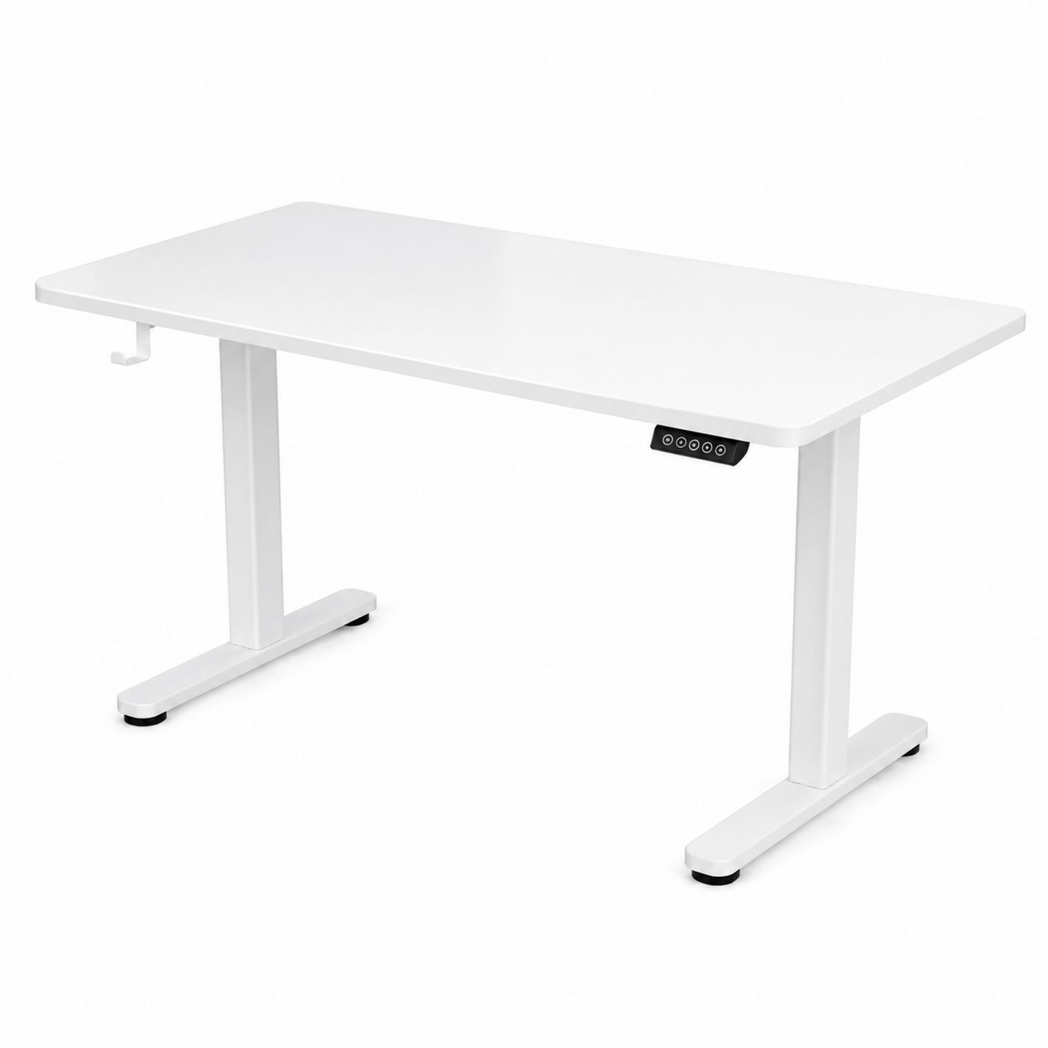 Scrivania elettrica regolabile in MDF e acciaio bianco 120x60 cm-Lumveron