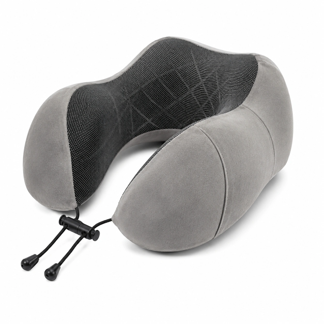 Cuscino Cervicale da Viaggio in Memory Foam Regolabile Grigio-JORQELVIN