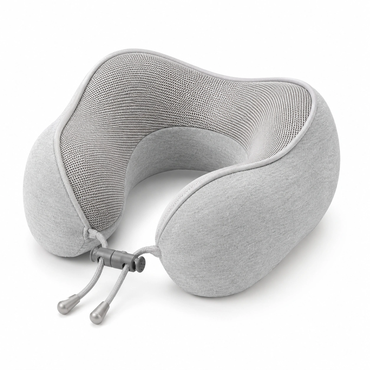 Cuscino da Viaggio Ergonomico Grigio con Supporto Regolabile-JORQELVIN