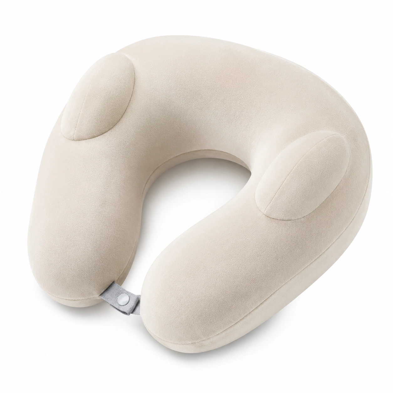 Cuscino da Viaggio in Memory Foam per Supporto Collo Beige-JORQELVIN
