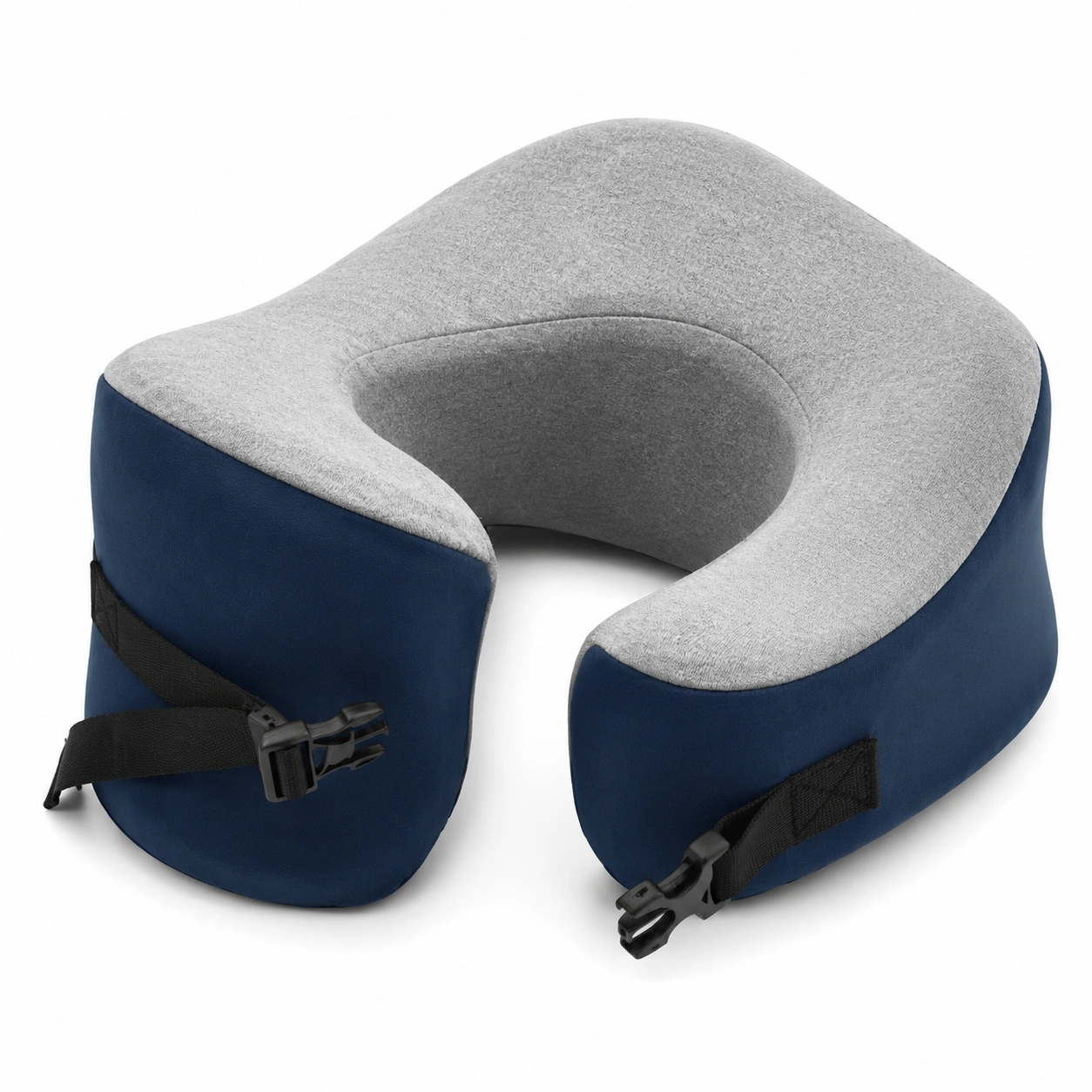 Cuscino da Viaggio Ergonomico in Memory Foam Grigio e Blu-JORQELVIN