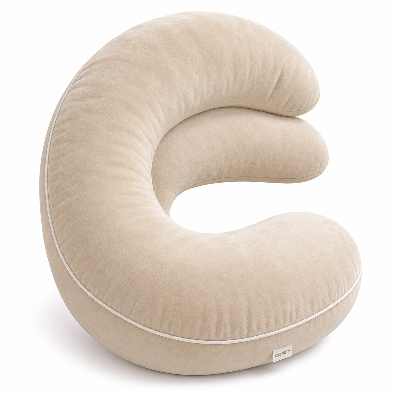 Cuscino ergonomico a forma di C beige-JORQELVIN