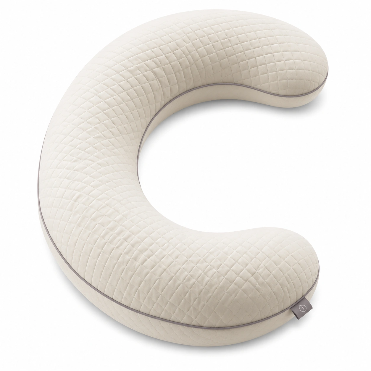 Cuscino a Forma di C per Gravidanza e Allattamento Beige-JORQELVIN
