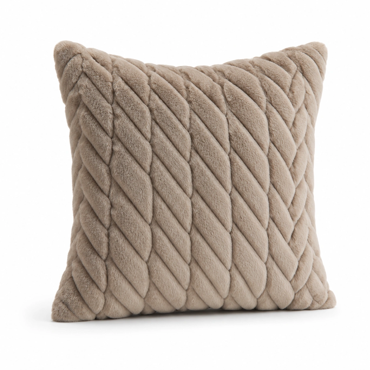Cuscino decorativo beige con motivo intrecciato-JORQELVIN