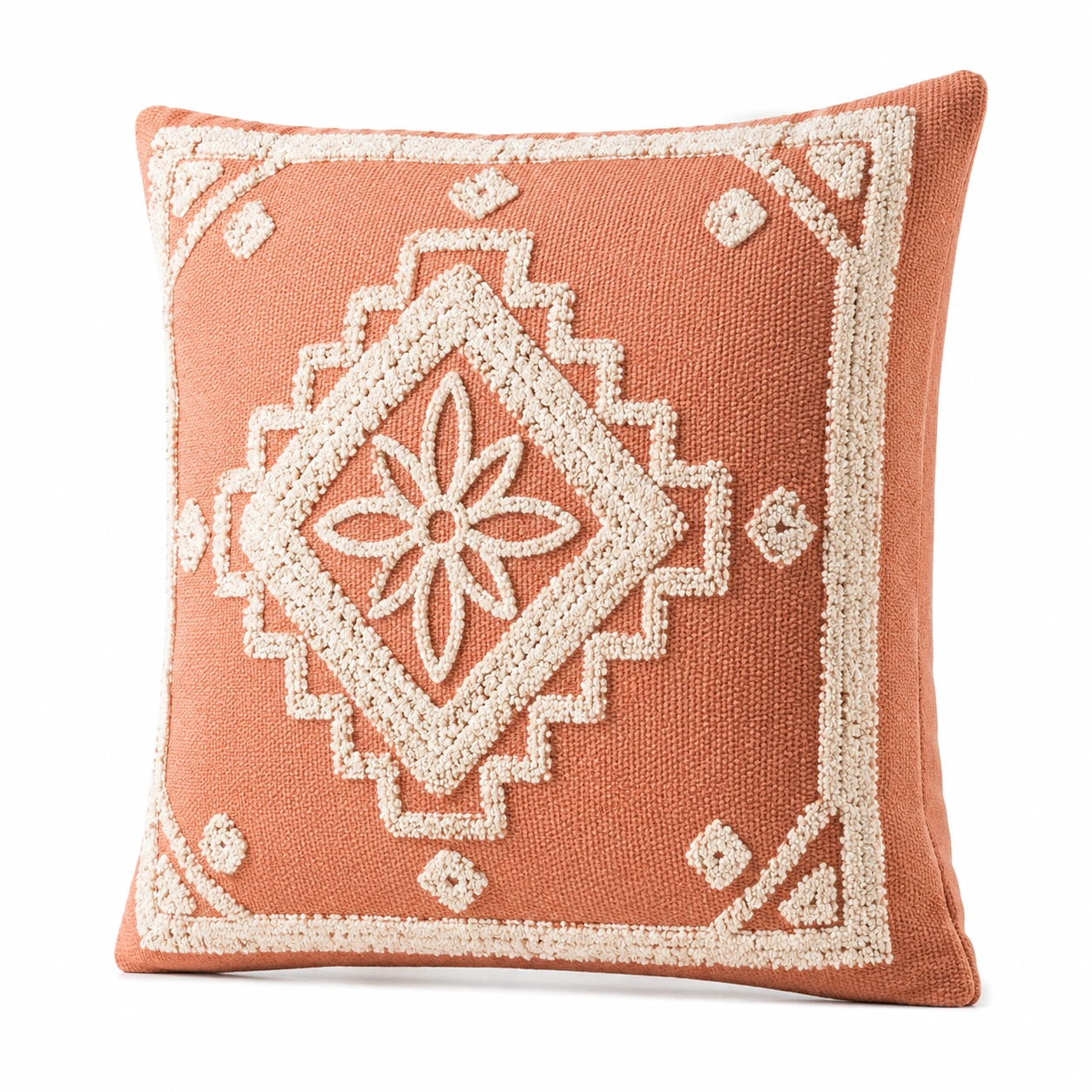 Cuscino Decorativo Etnico Ricamato 45x45 cm Arancione-JORQELVIN