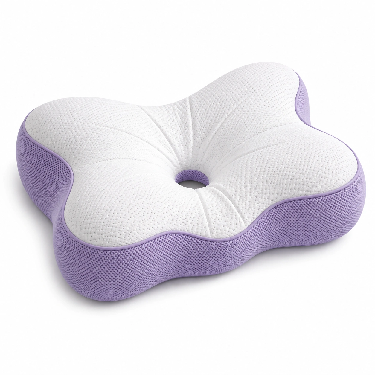 Cuscino Ortopedico a Farfalla Bianco e Viola - 55x35x12 cm-JORQELVIN