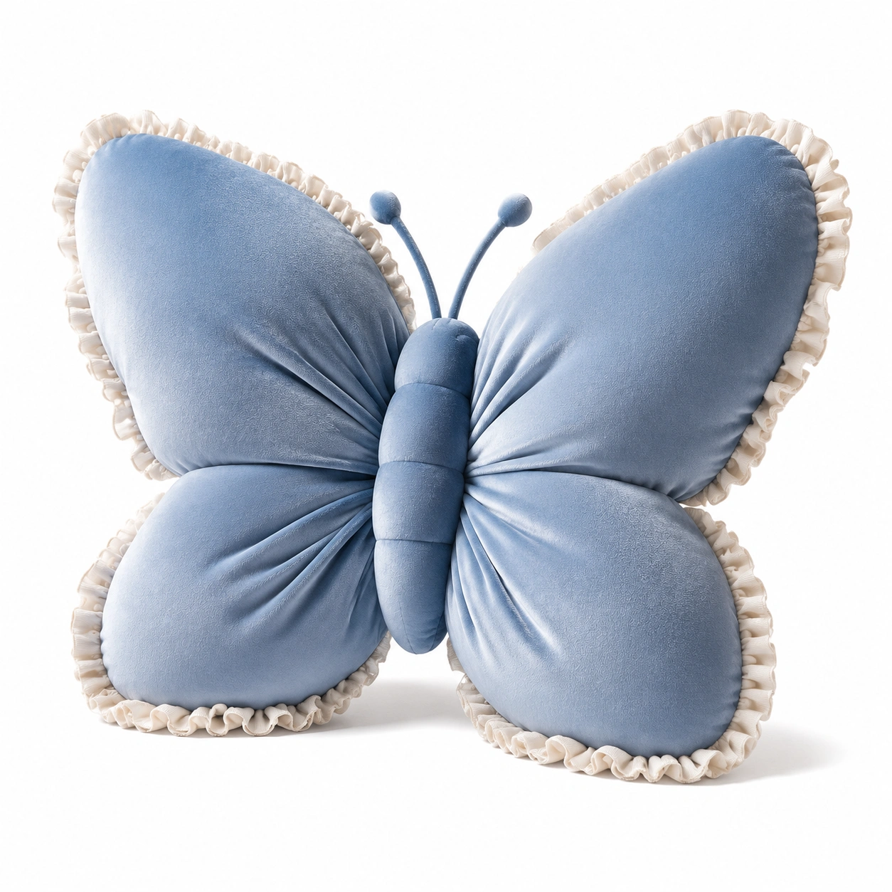 Cuscino a forma di farfalla con volant azzurro-JORQELVIN