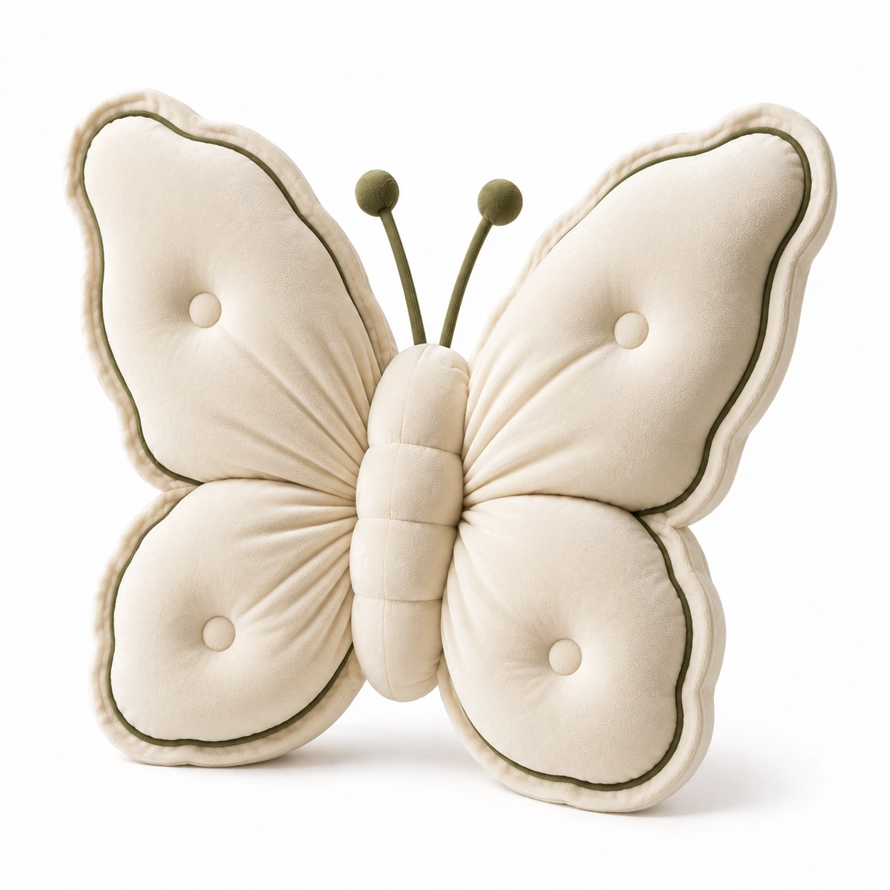 Cuscino Decorativo a Forma di Farfalla Crema 50x40x15 cm-JORQELVIN