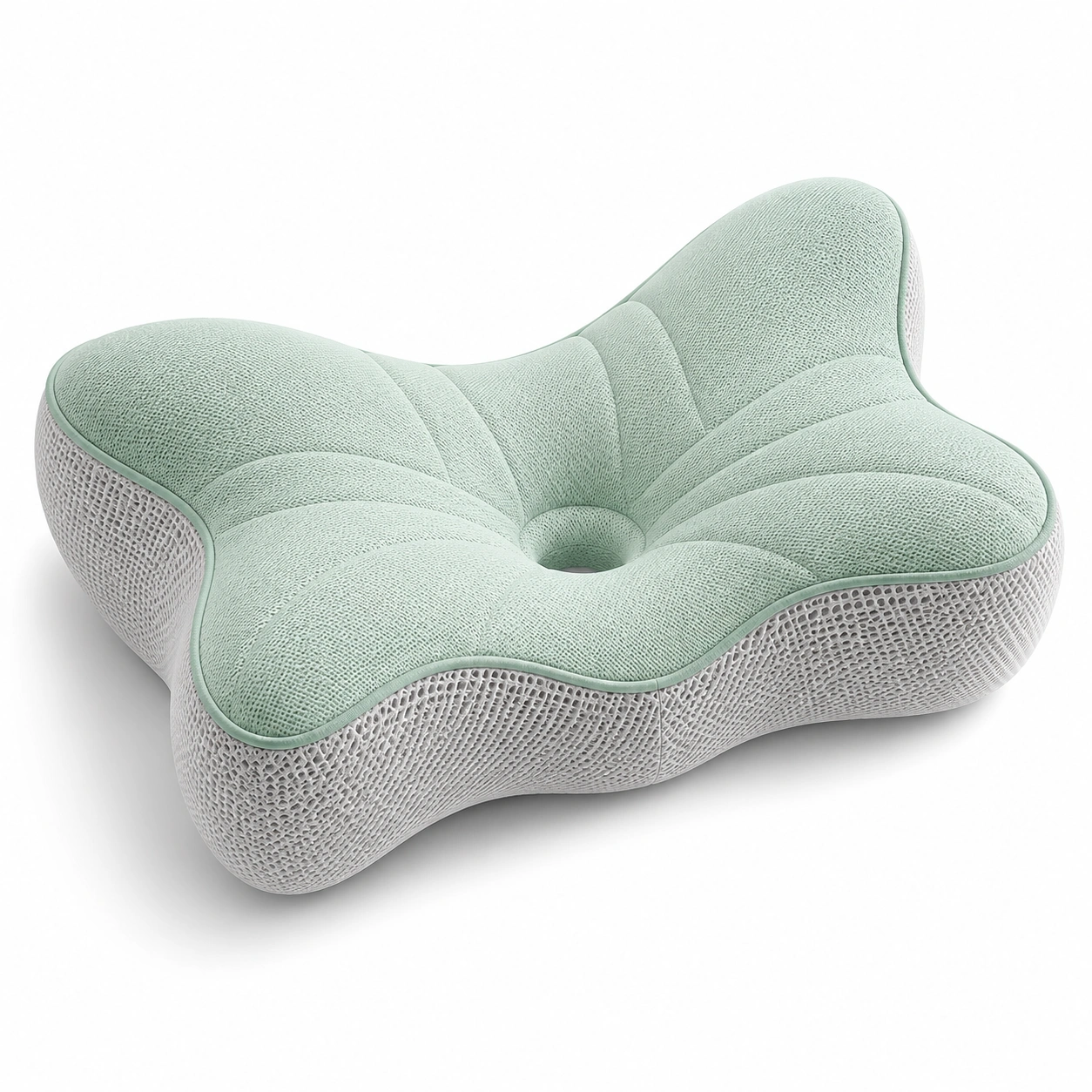 Cuscino ergonomico a farfalla verde menta-JORQELVIN