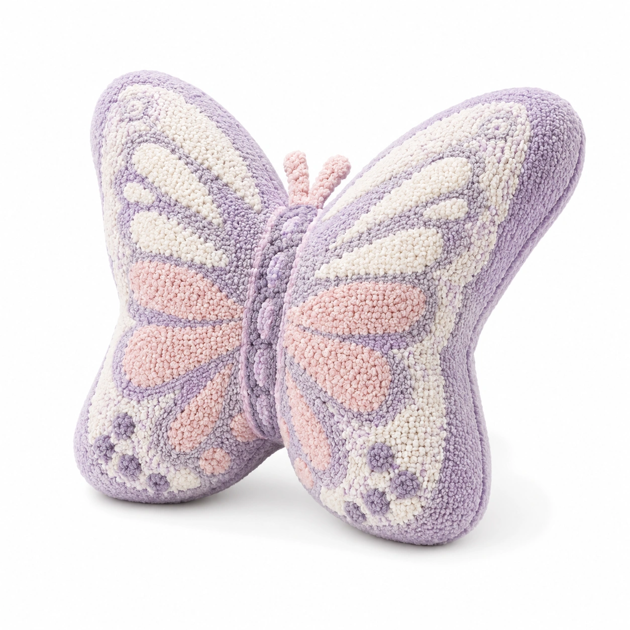 Cuscino Decorativo Farfalla Morbido Lavanda Rosa Avorio-JORQELVIN
