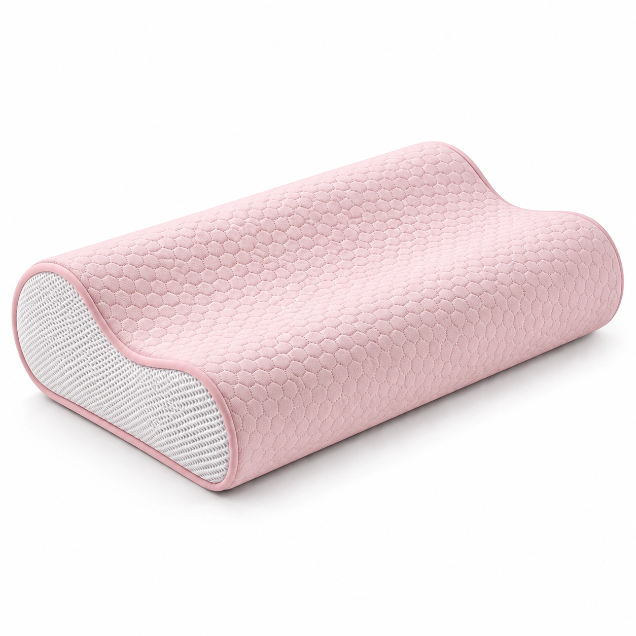 Cuscino Ergonomico Cervicale in Memory Foam Rosa 50x30x10 cm-JORQELVIN