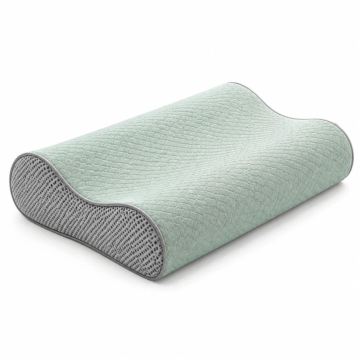 Cuscino ortopedico ergonomico in memory foam verde 42x60x12cm-JORQELVIN