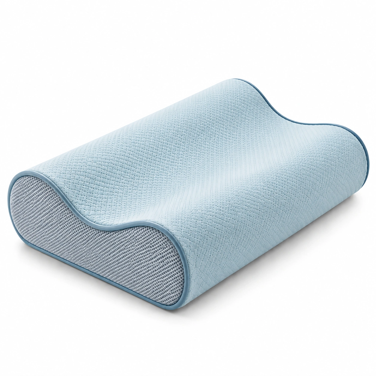 Cuscino Cervicale Ergonomico Memory Foam Azzurro 60x35x10 cm-JORQELVIN
