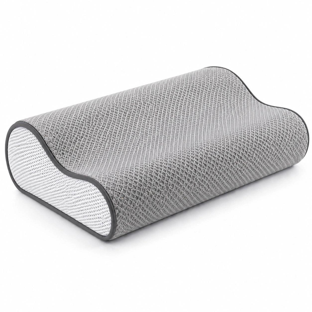 Cuscino Memory Foam Ergonomico per Collo Grigio-JORQELVIN