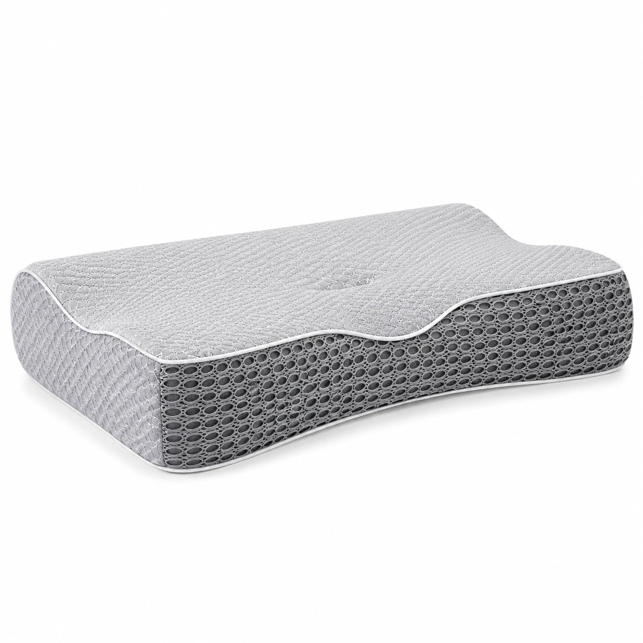 Cuscino Ortopedico Ergonomico in Memory Foam Grigio-JORQELVIN