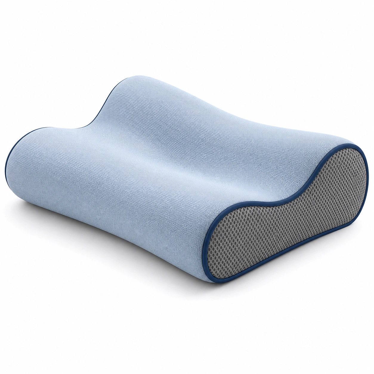 Cuscino Cervicale Ortopedico in Memory Foam Azzurro-JORQELVIN