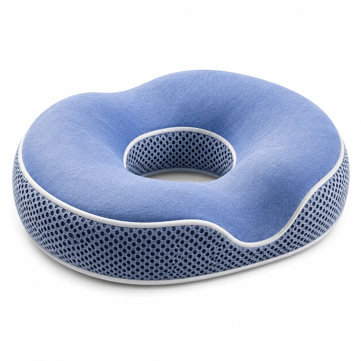 Cuscino Ortopedico a Ciambella Traspirante Blu 40x40x10 cm-JORQELVIN