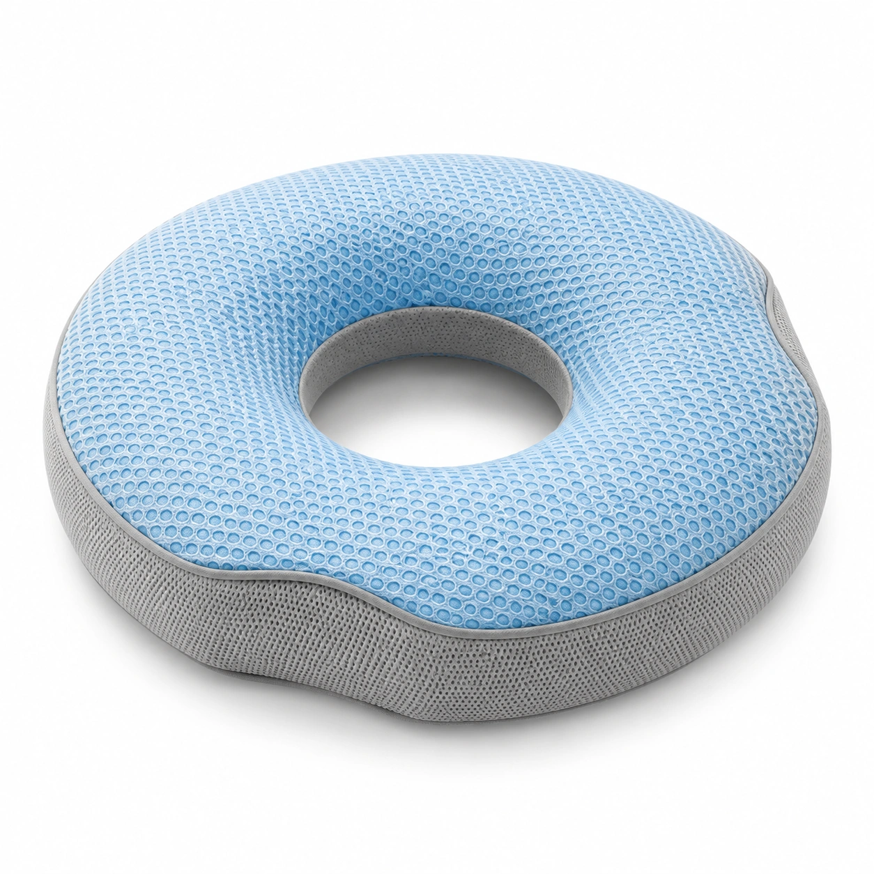 Cuscino Ortopedico a Ciambella Blu e Grigio-JORQELVIN