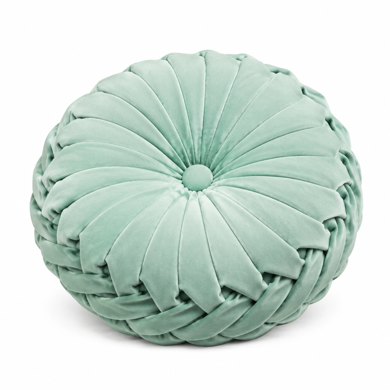 Cuscino Decorativo Rotondo in Velluto Verde-JORQELVIN