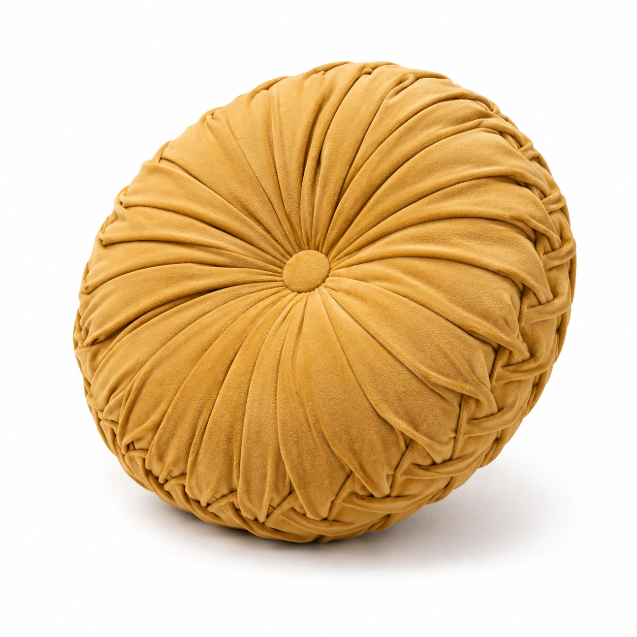 Cuscino Decorativo Rotondo Colore Senape 40x40x15 cm-JORQELVIN