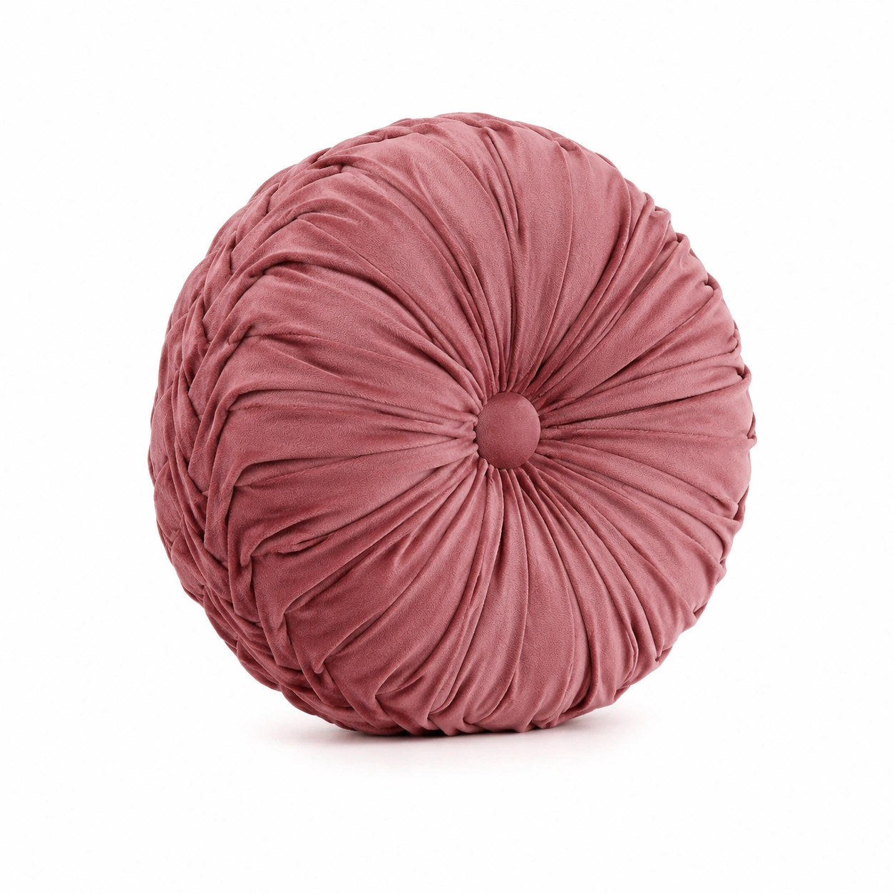 Cuscino rotondo decorativo in velluto rosa antico-JORQELVIN