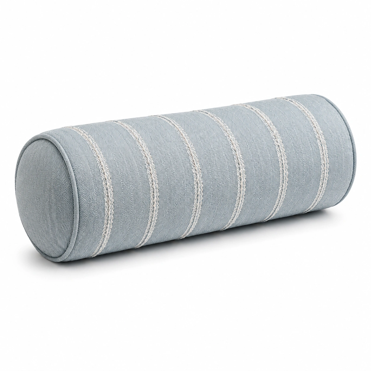 Cuscino cilindrico decorativo a righe blu 60x20 cm-JORQELVIN
