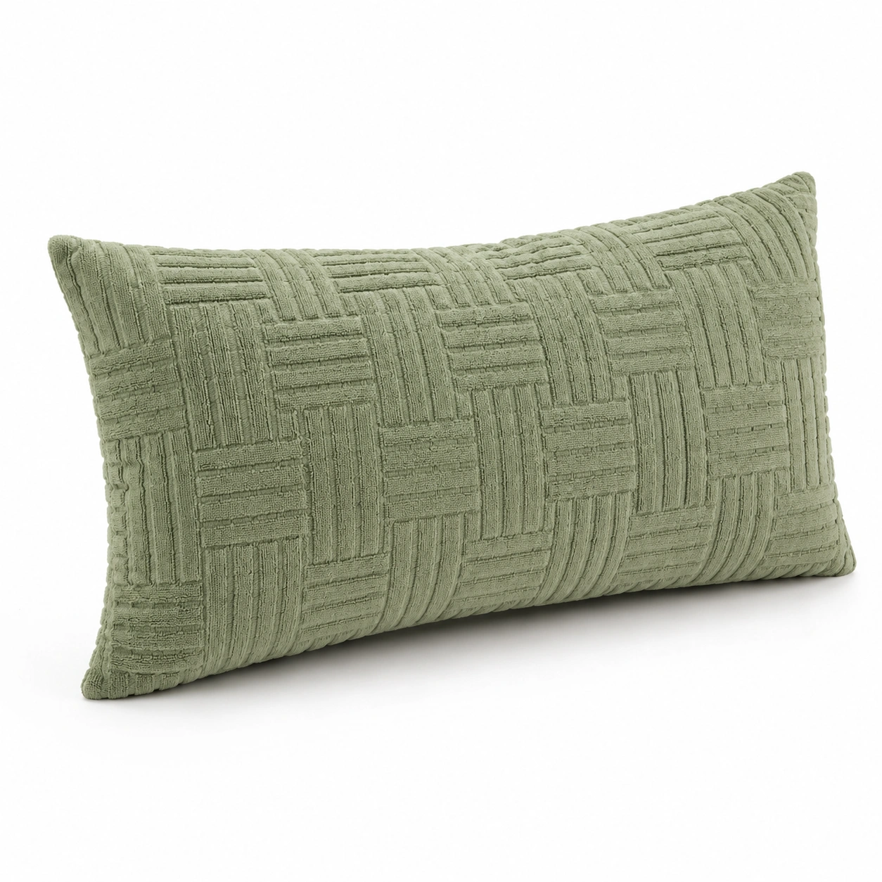 Cuscino Decorativo Rettangolare Verde Trama Unica-JORQELVIN